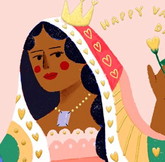 QUEEN OF HEARTS - Valentine's Notecard - Spiral Circle