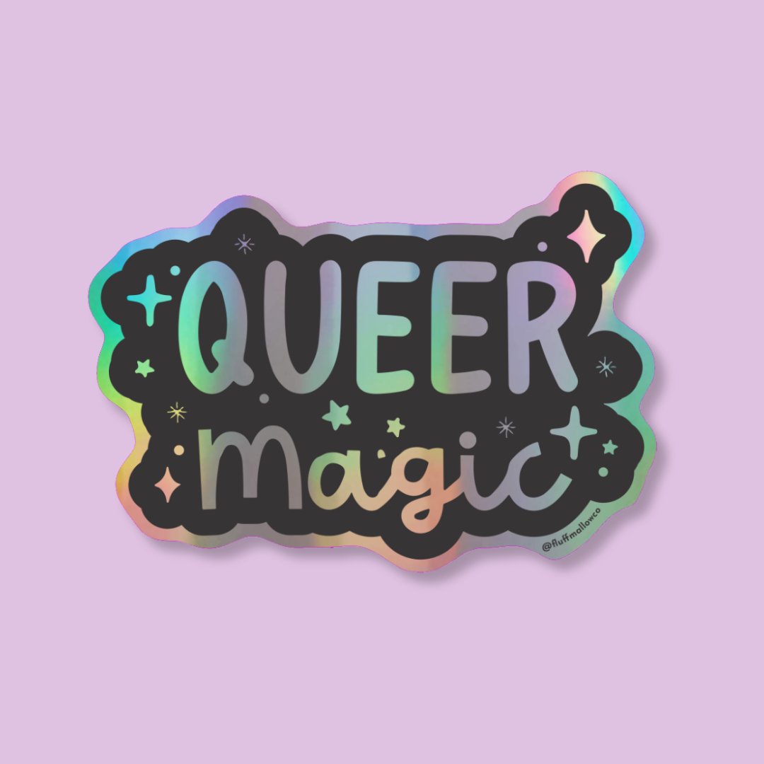 Queer Magic Holographic vinyl sticker - Spiral Circle