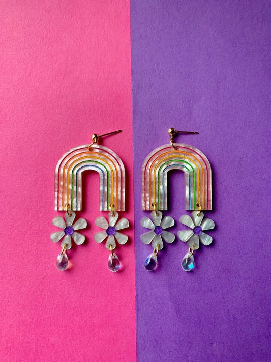 Rainbow Arches Earrings - Spiral Circle