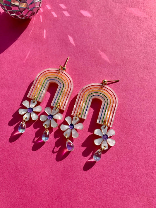 Rainbow Arches Earrings - Spiral Circle