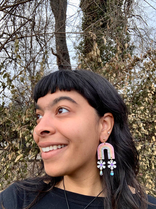 Rainbow Arches Earrings - Spiral Circle
