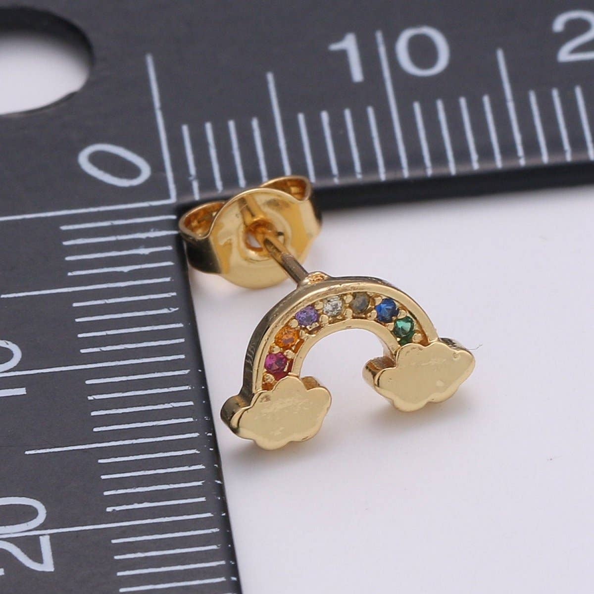Rainbow Cloud Earrings - Spiral Circle