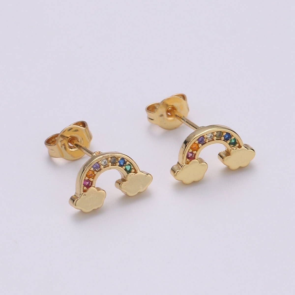 Rainbow Cloud Earrings - Spiral Circle