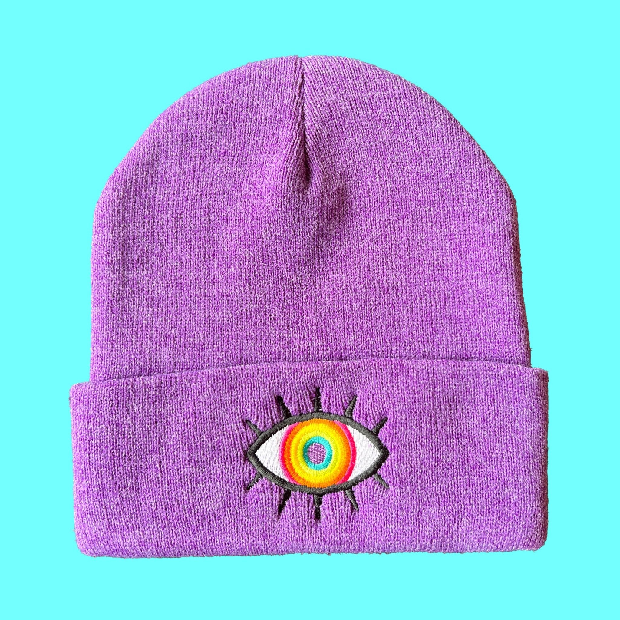 Rainbow Eye Beanie - Spiral Circle