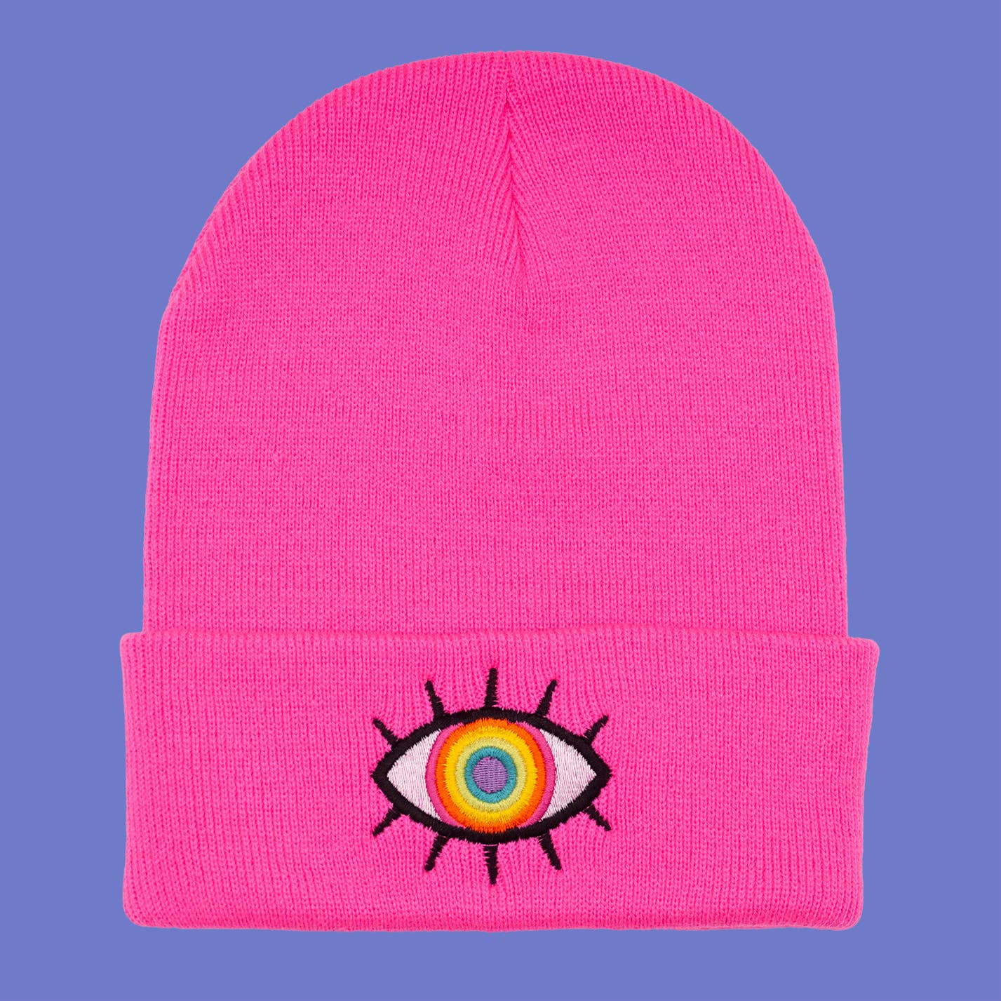 Rainbow Eye Beanie - Spiral Circle