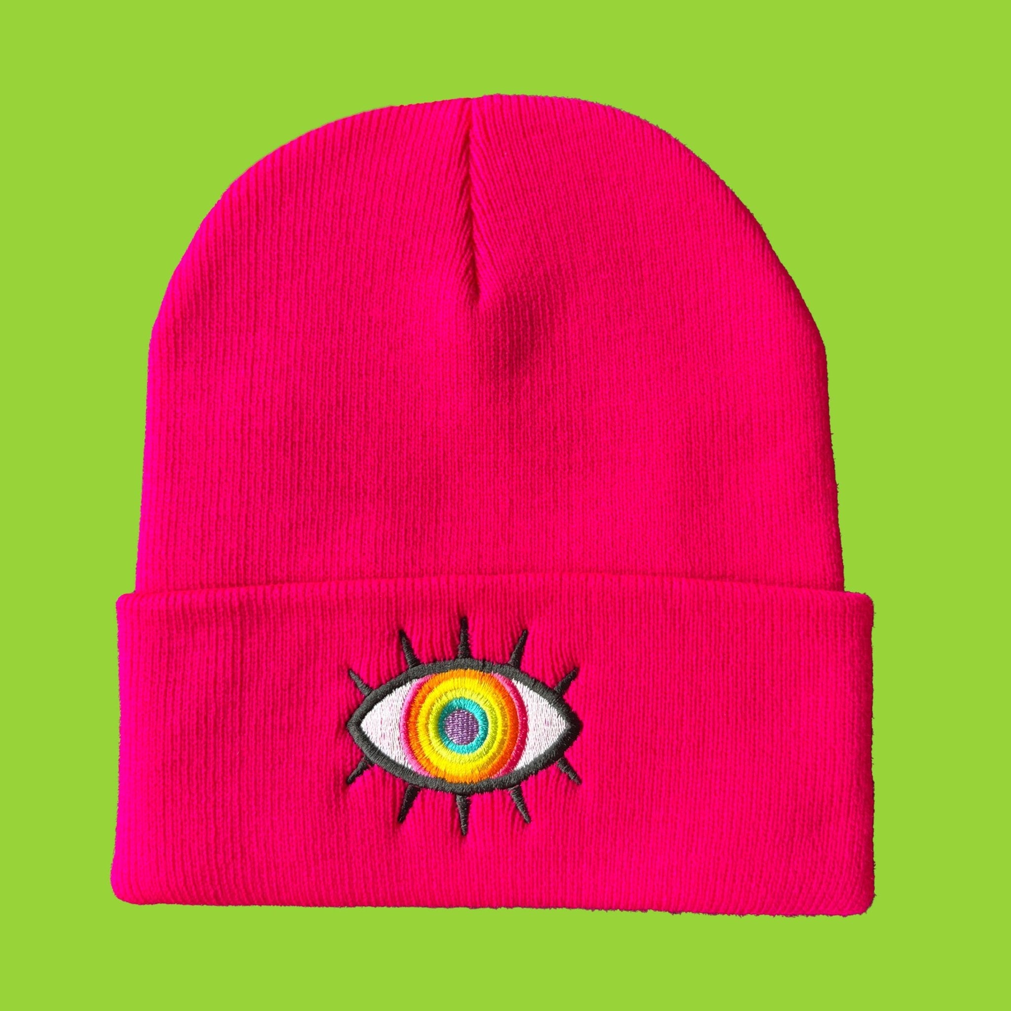 Rainbow Eye Beanie - Spiral Circle
