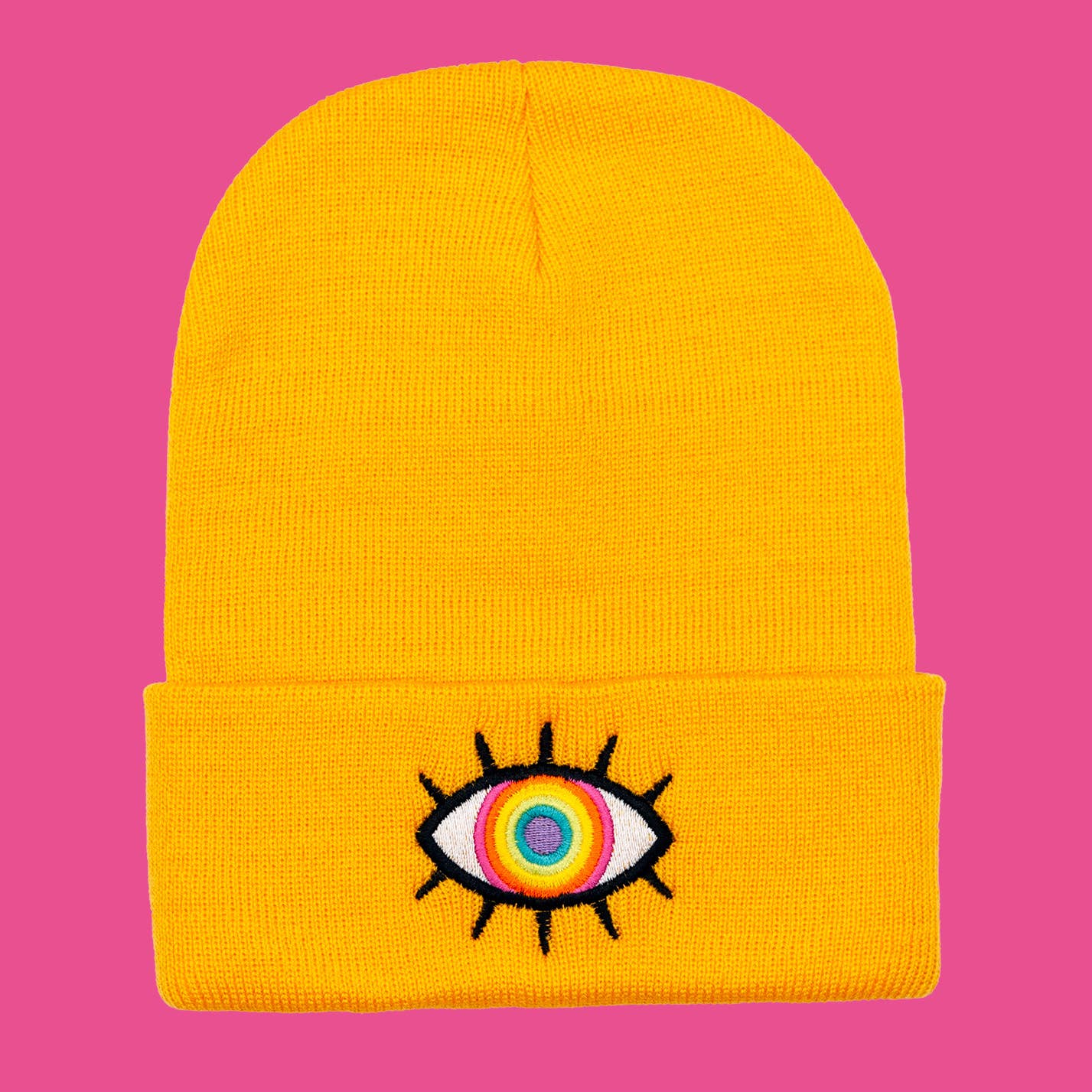 Rainbow Eye Beanie - Spiral Circle