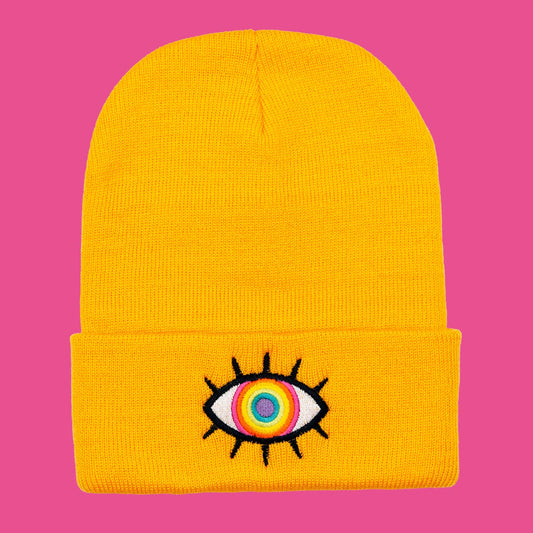 Rainbow Eye Beanie - Spiral Circle