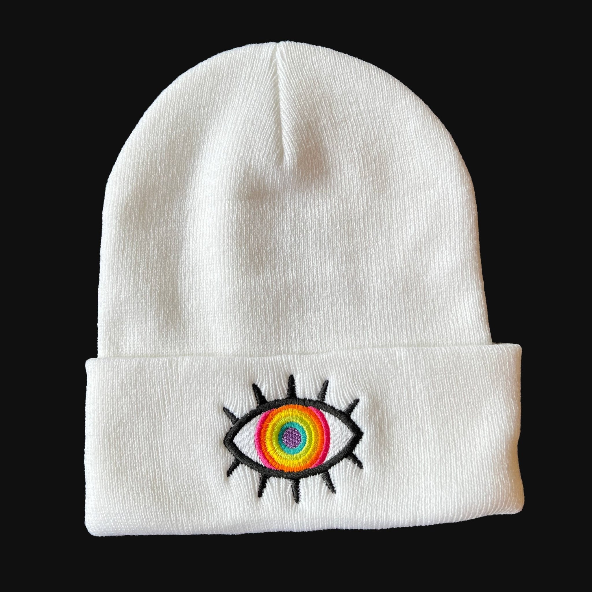 Rainbow Eye Beanie - Spiral Circle