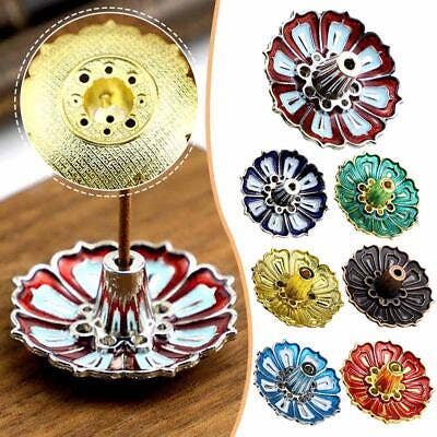 Random Color Enamel Lotus Incense Holder – Mini & Decorative - Spiral Circle