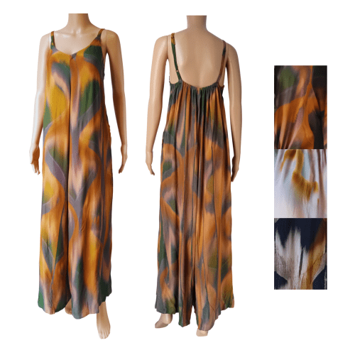 Rayon Batik Jumpsuit - Spiral Circle