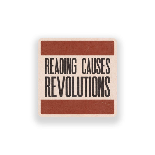 Reading Causes Revolutions Vinyl Sticker - Spiral Circle