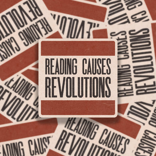 Reading Causes Revolutions Vinyl Sticker - Spiral Circle