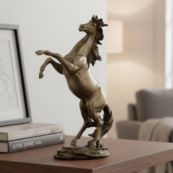 Rearing Horse - Gold - Spiral Circle