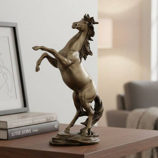 Rearing Horse - Gold - Spiral Circle