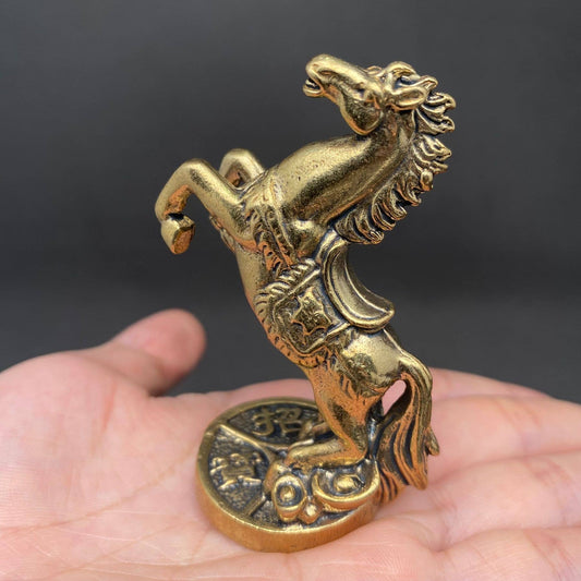 Rearing Wealth Horse | Brass Figurine - Spiral Circle