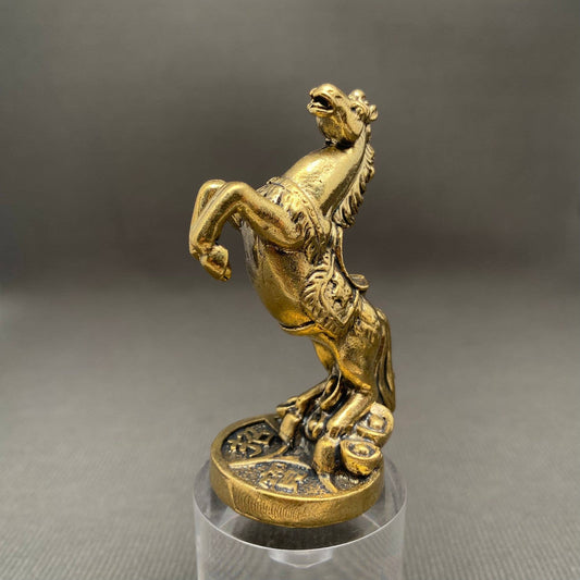 Rearing Wealth Horse | Brass Figurine - Spiral Circle
