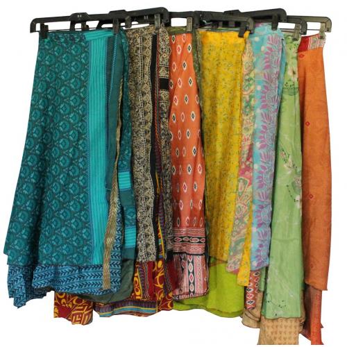 Recy Silk Wrap Skirt - Spiral Circle