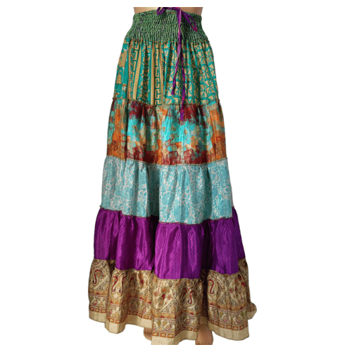 Recycled Patchwork Long Skirts - Spiral Circle