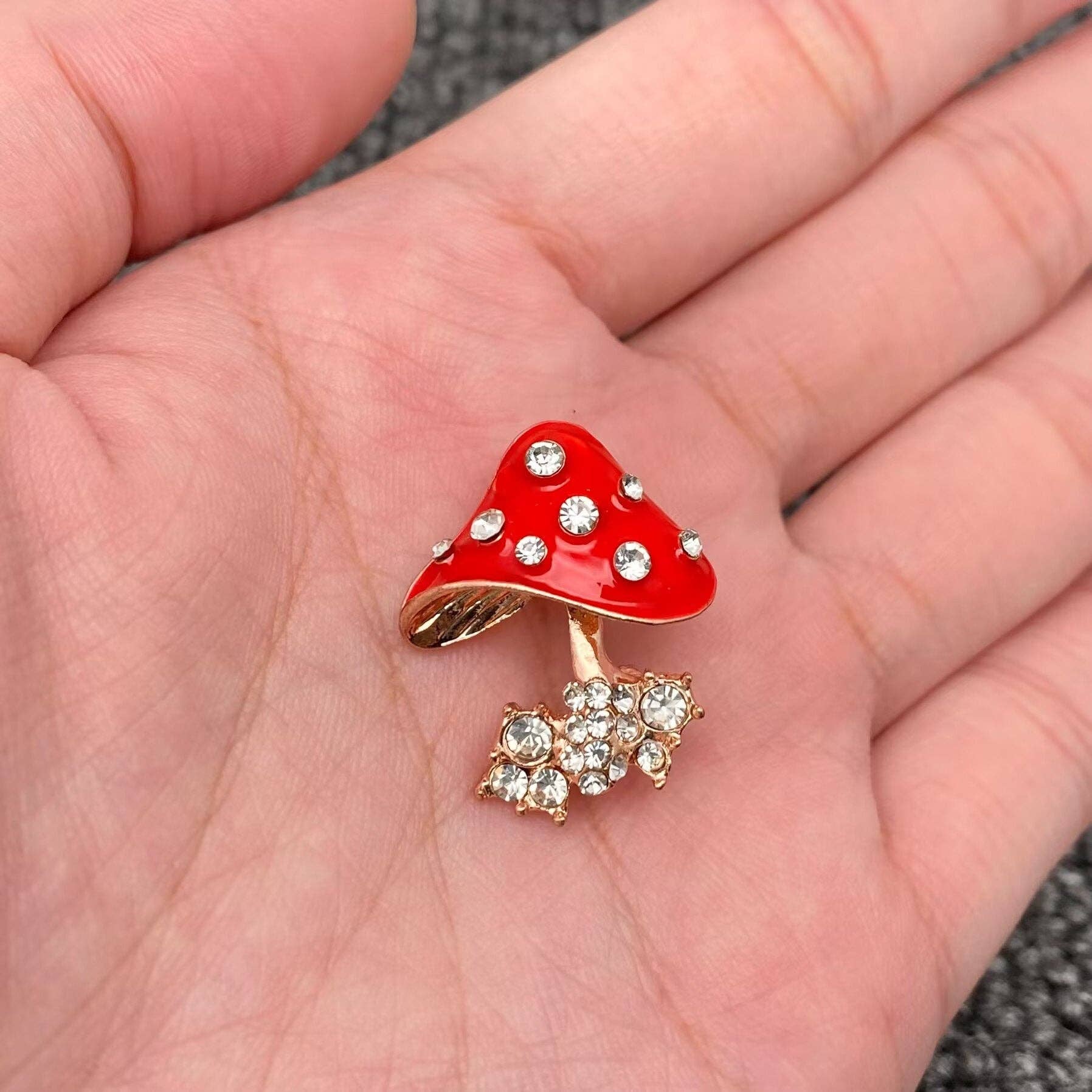 Red Enamel Mushroom - Spiral Circle