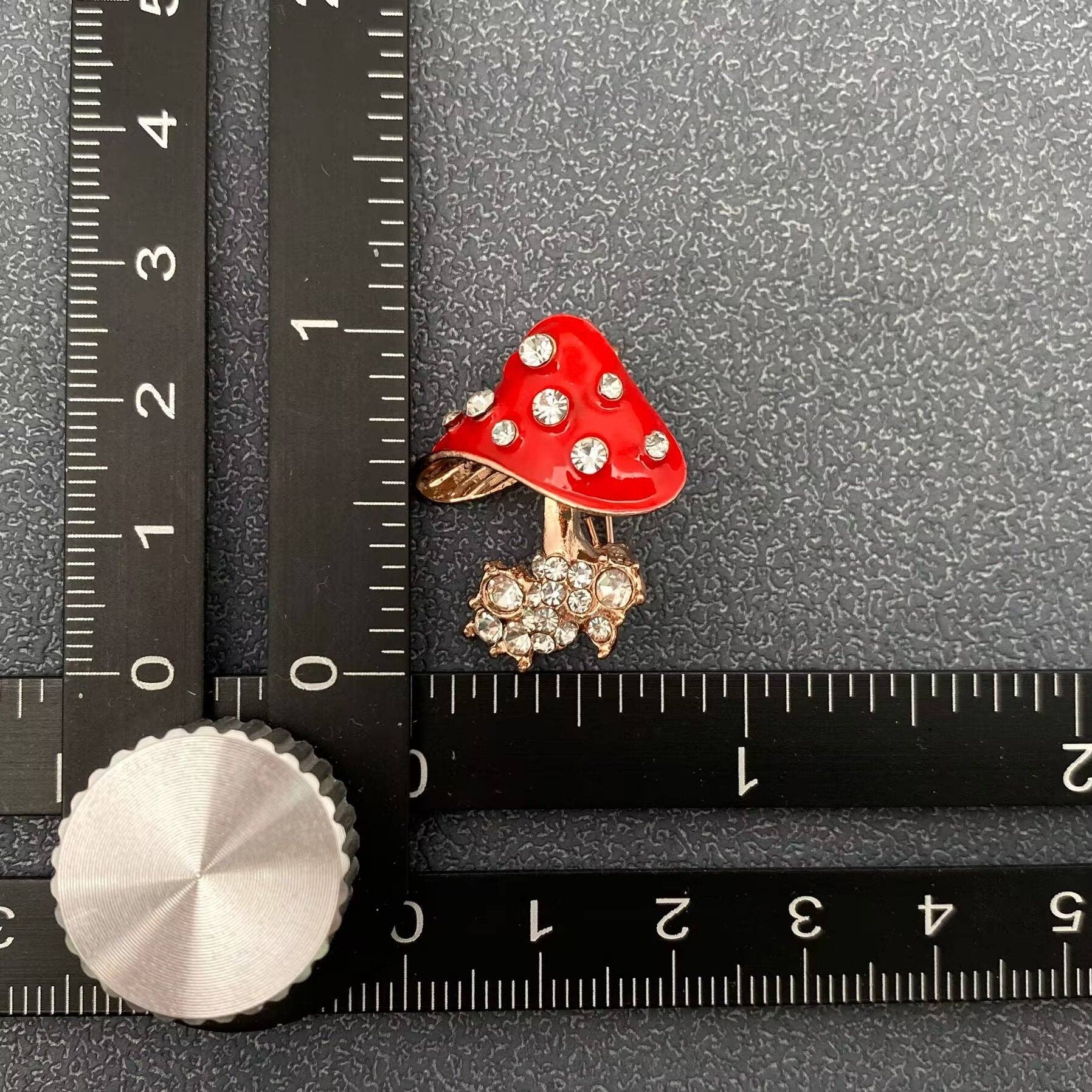 Red Enamel Mushroom - Spiral Circle