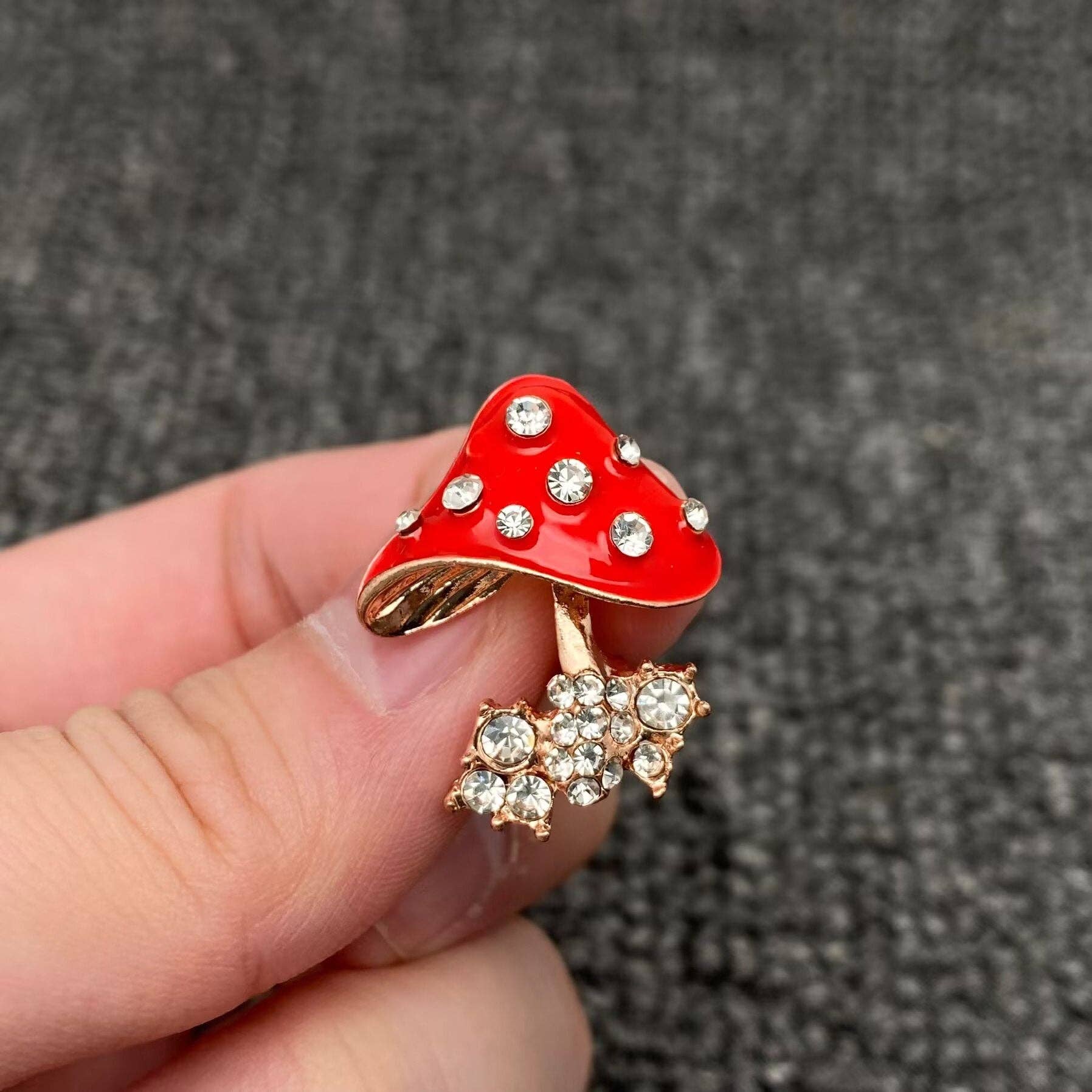 Red Enamel Mushroom - Spiral Circle