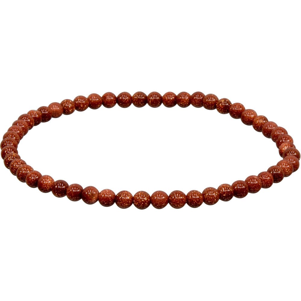 Red Goldstone Beaded Bracelet | 4mm - Spiral Circle