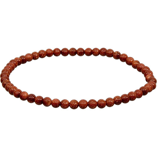 Red Goldstone Beaded Bracelet | 4mm - Spiral Circle