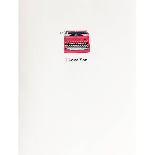 Red Typewriter Love Card - Spiral Circle