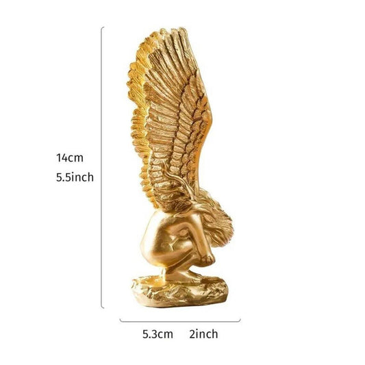 Redemption Fairy Statue Golden Angel Wings - Spiral Circle