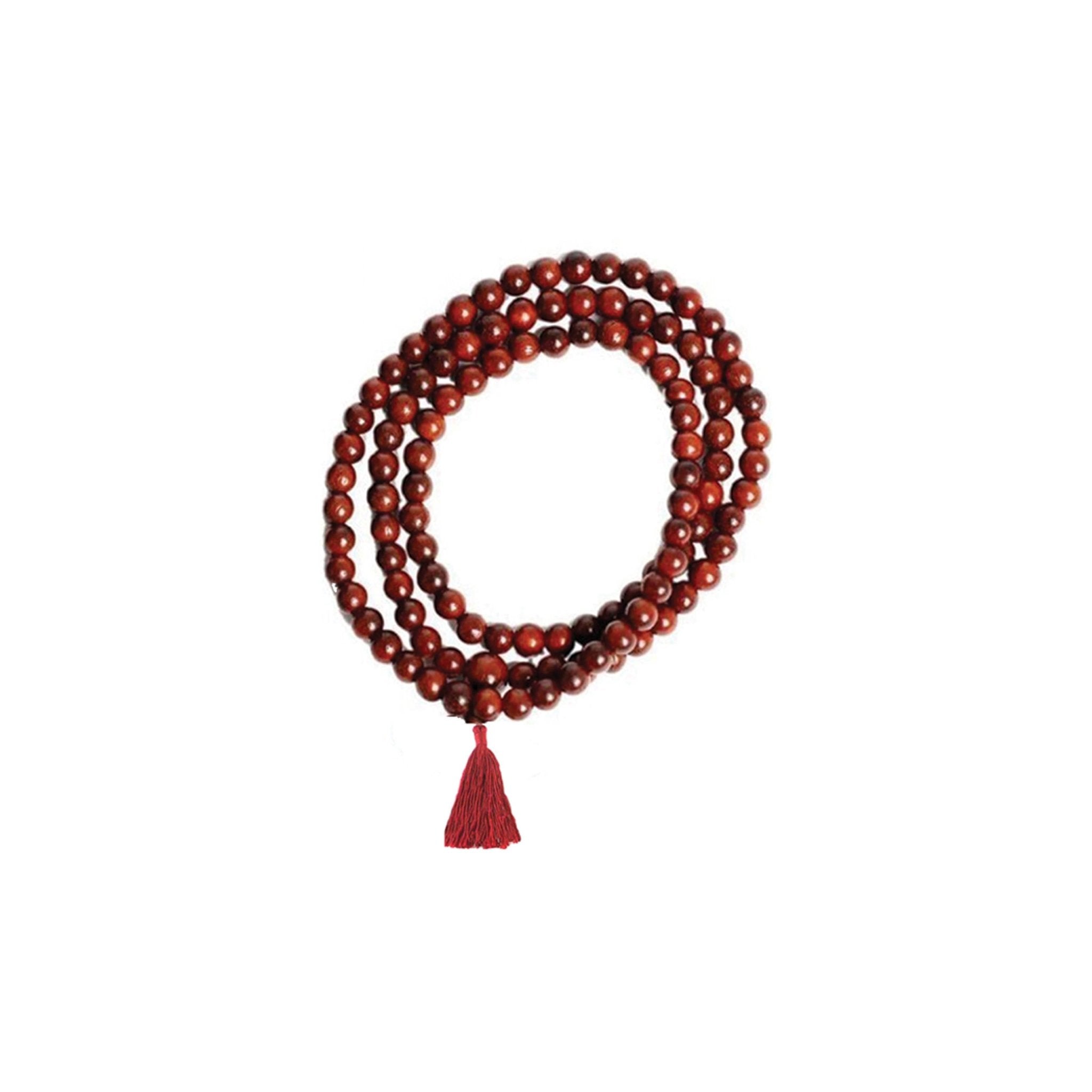 Redwood Mala Beads - Spiral Circle