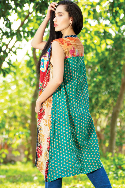 Reversible Kantha Frock - Spiral Circle