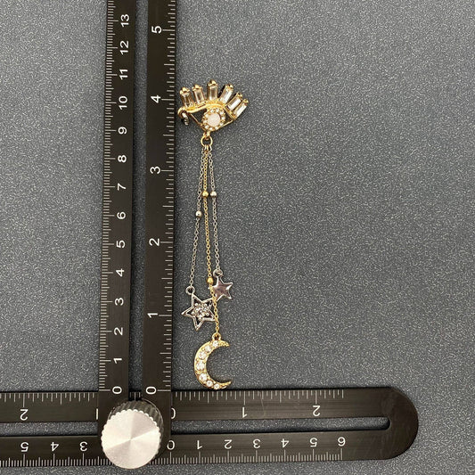 Rhinestone Evil Eye Earrings - Spiral Circle