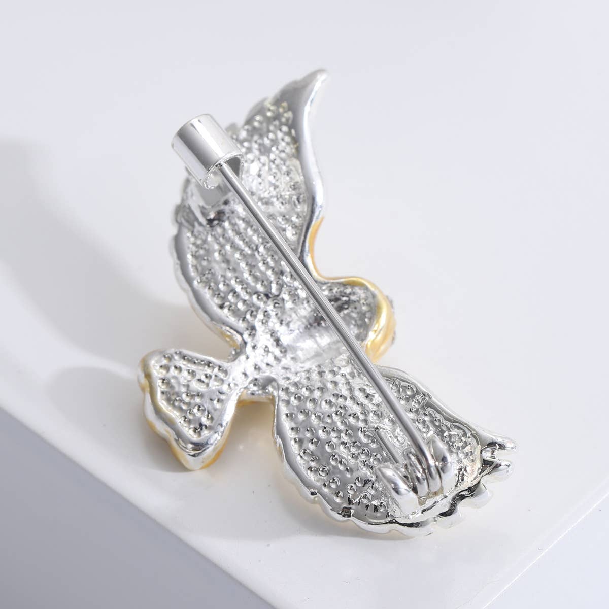 Rhinestone Owl Brooch - Spiral Circle