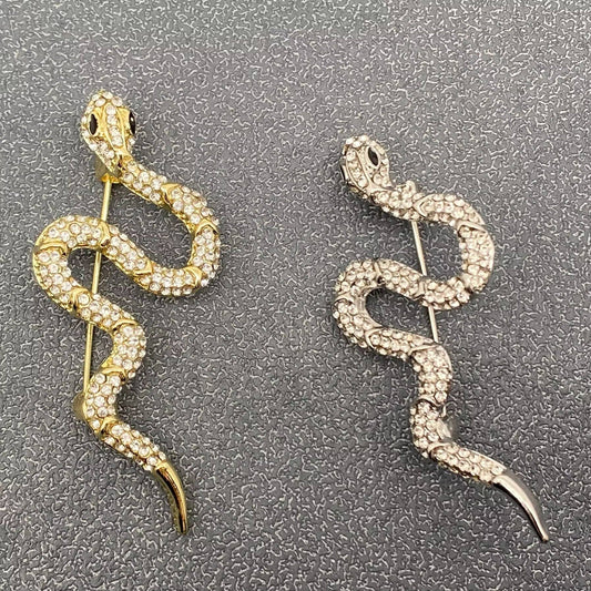 Rhinestone Snake Brooch - MIO64595 - Spiral Circle