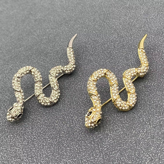 Rhinestone Snake Brooch - MIO64595 - Spiral Circle
