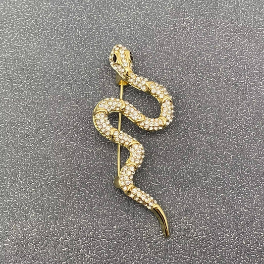 Rhinestone Snake Brooch - MIO64595 - Spiral Circle