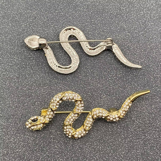 Rhinestone Snake Brooch - MIO64595 - Spiral Circle