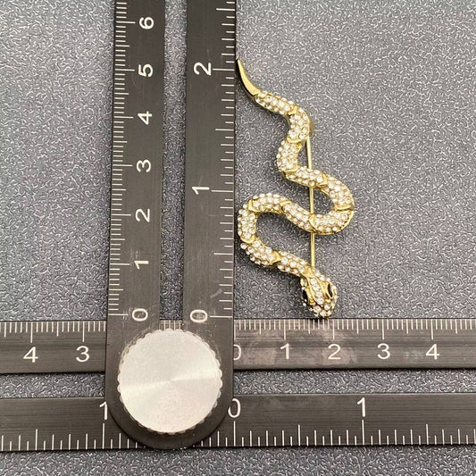 Rhinestone Snake Brooch - MIO64595 - Spiral Circle