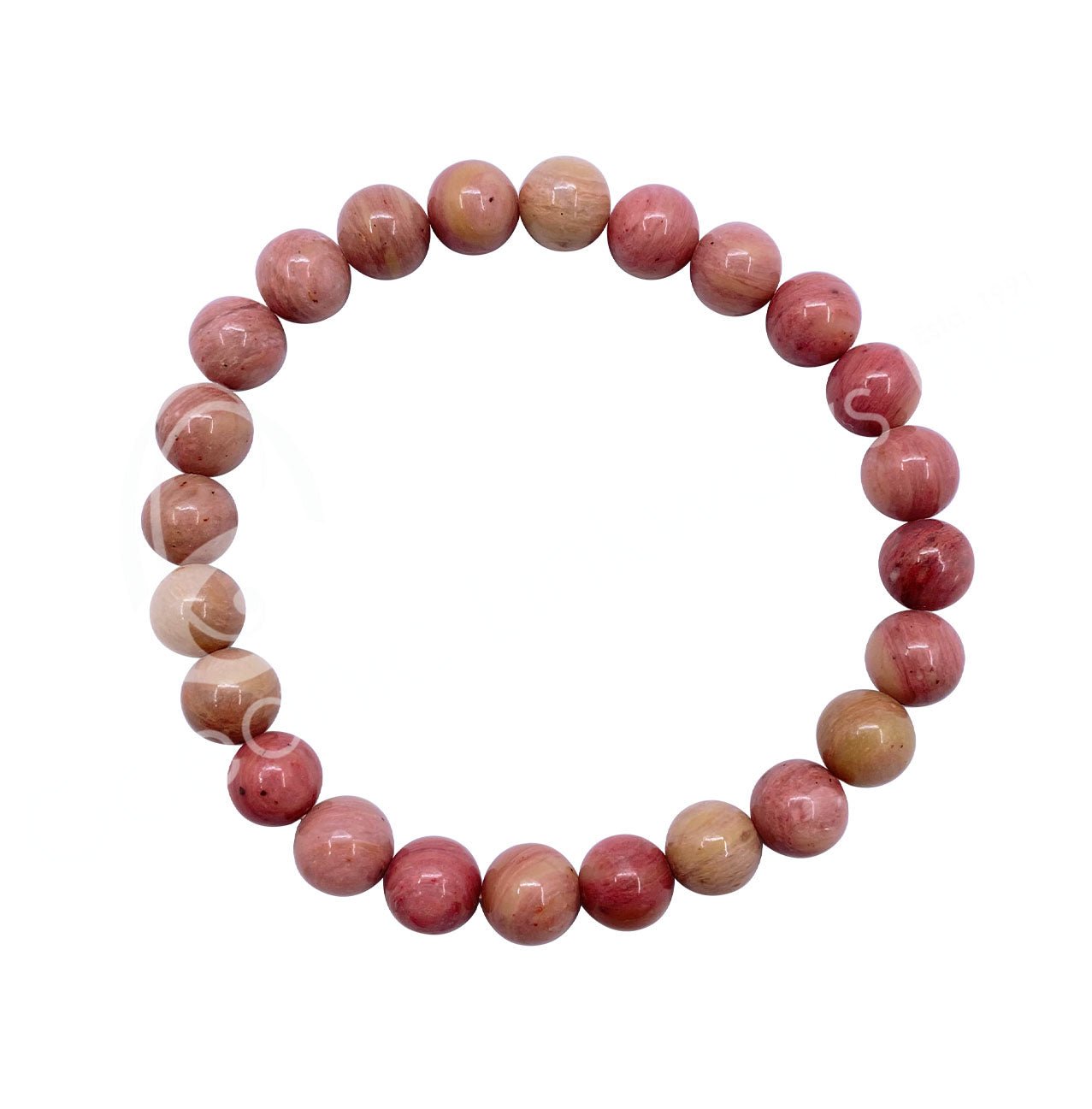 Rhodonite Beaded Bracelet | Compassion | 8mm (Large) - Spiral Circle