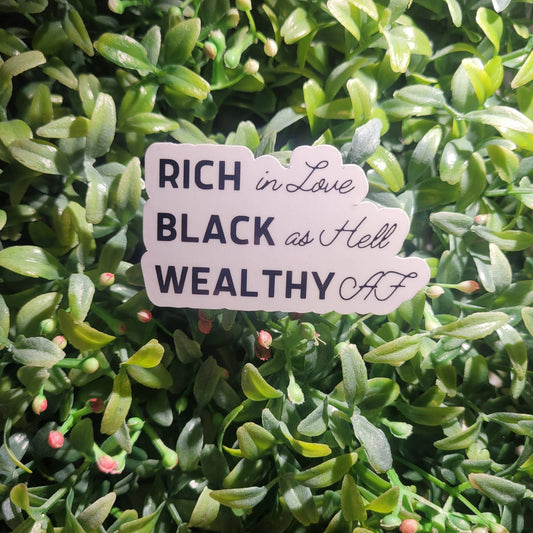 Rich Black Wealthy Sticker - Spiral Circle