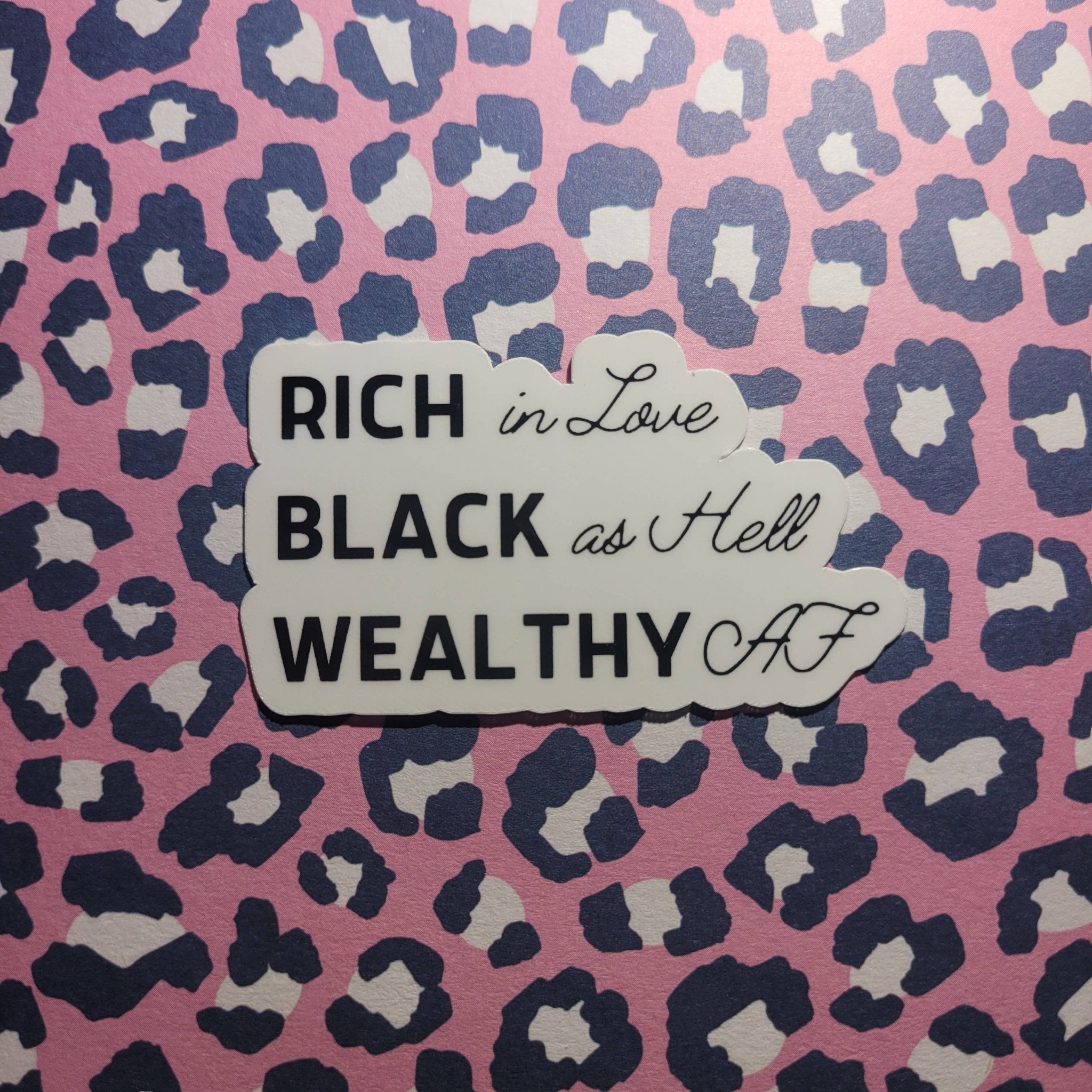 Rich Black Wealthy Sticker - Spiral Circle