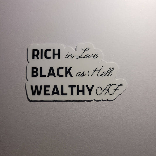 Rich Black Wealthy Sticker - Spiral Circle