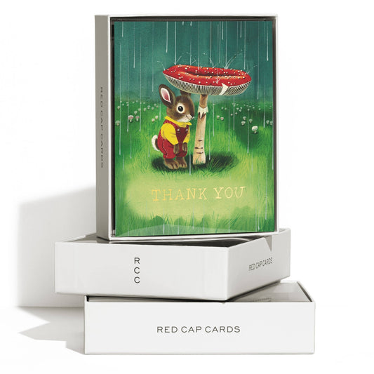 Richard Scarry Bunny and Mushroom greeting card - Spiral Circle