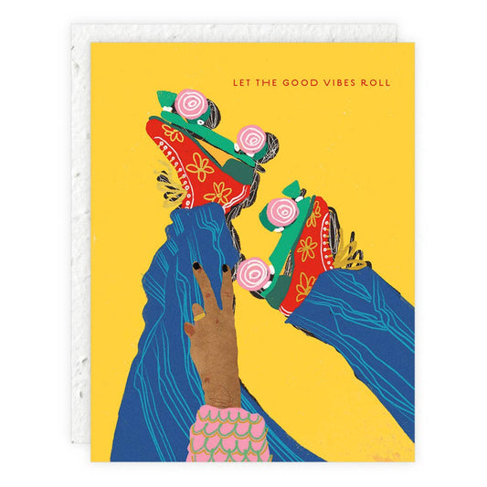 Roller Skates Birthday Card - Spiral Circle