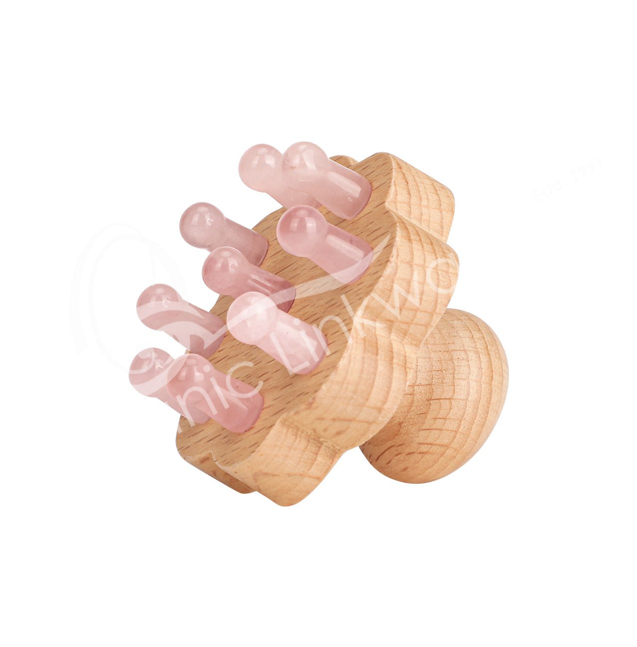 Rose Quartz Head Massager 2.5" Diameter - Spiral Circle