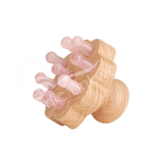 Rose Quartz Head Massager 2.5" Diameter - Spiral Circle