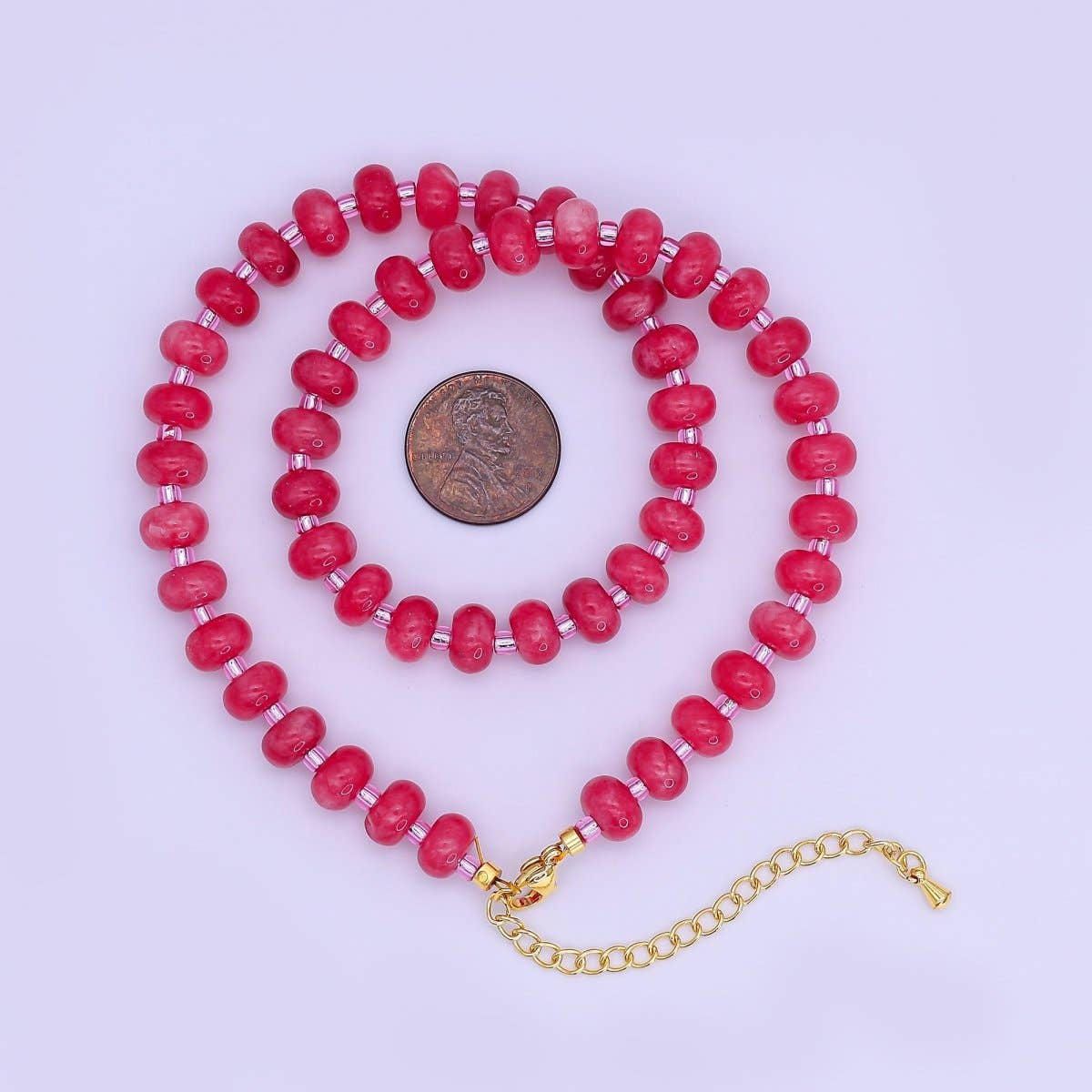 Rose Quartz Necklace - Spiral Circle