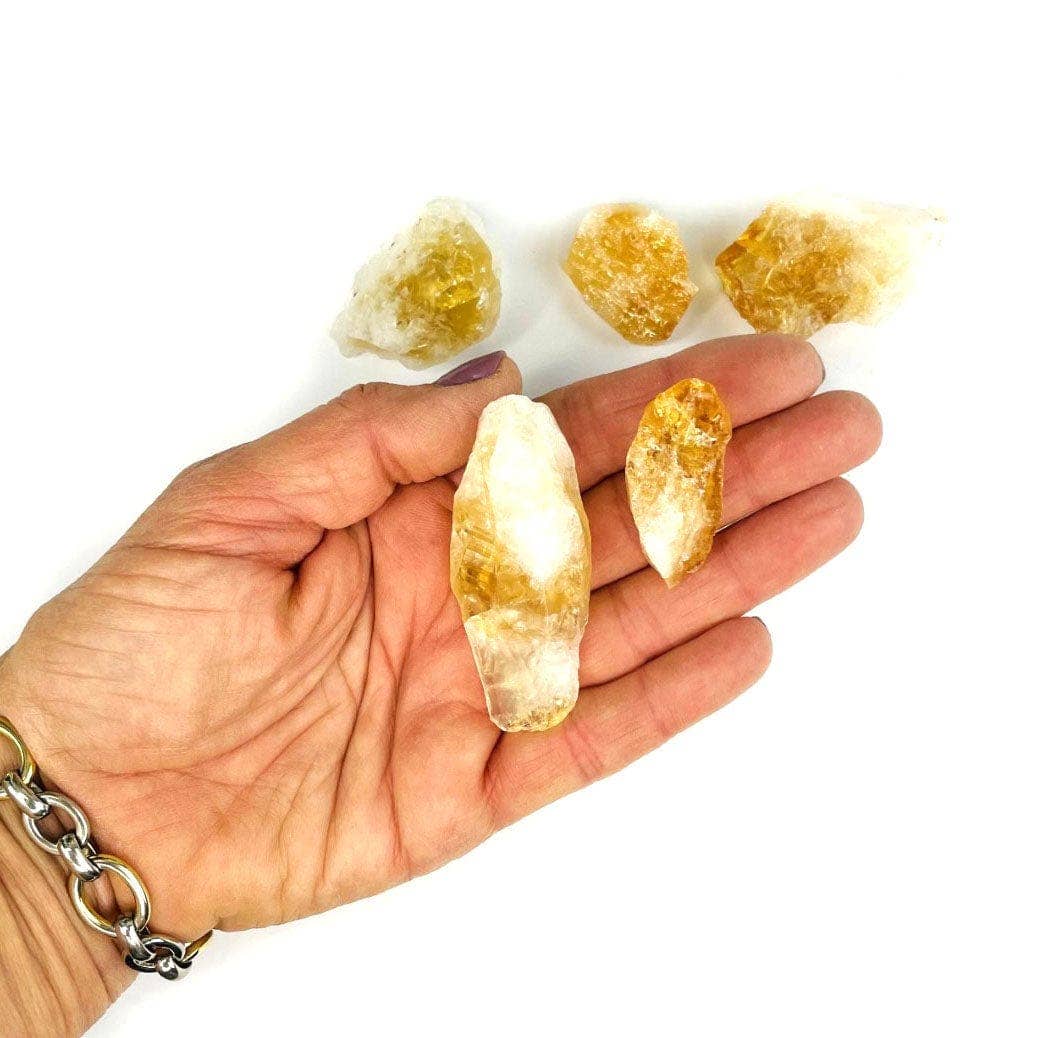 Rough Citrine Points - Spiral Circle