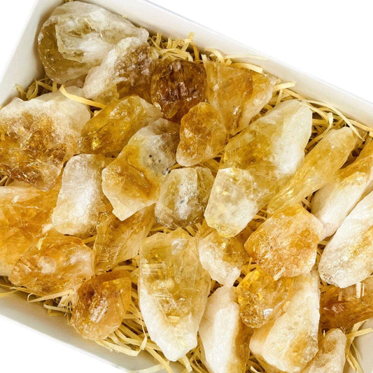 Rough Citrine Points - Spiral Circle